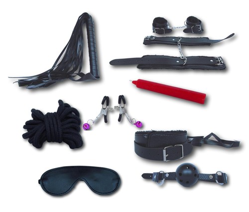 Kit bondage nero - manette, corda