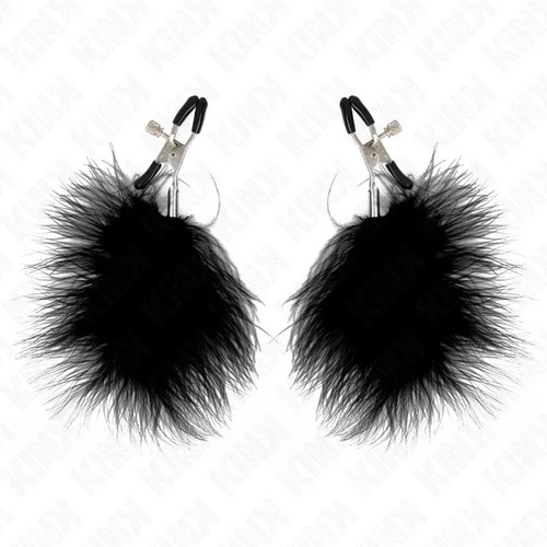 Pinze per capezzoli piume nere - pinze,