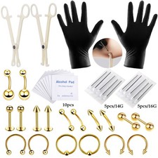 42 Pezzi Kit Attrezzi Piercing